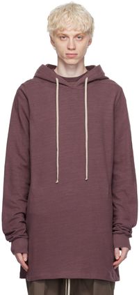 Rick Owens Pull à capuche mauve à cordon coulissant