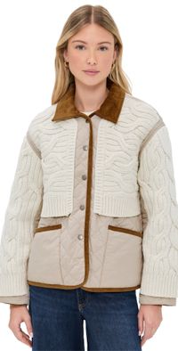 rag & bone Ivy Mixed Media Liner Jacket Ivory M