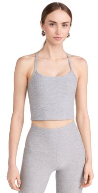 Beyond Yoga Spacedye Slim Racerback Cropped Tank Silver Mist S