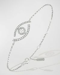 LUCKY EYE 18K WHITE GOLD PAVE DIAMOND BRACELET