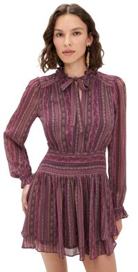 PAIGE Nantes Dress Deep Mauve Multi 0