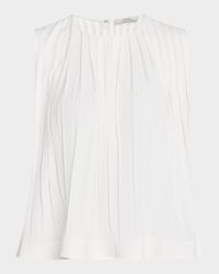 Sleeveless Pleated A-Line Top