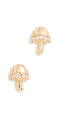 EF Collection Mini Magic Mushroom Stud Earrings Gold One Size