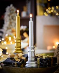Candlestick-Shaped Candle, Silver