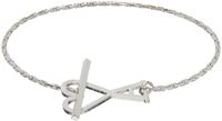 AMI Paris Bracelet argenté à ferrure à logo Ami de cœur