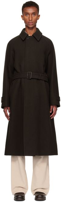 YLÈVE Brown Wool Melton Coat