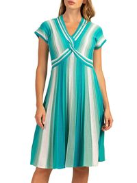Women's Bonet Pleated Knit Dress - Blue Bayou - Size Large