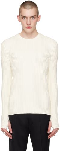 Helmut Lang Off-White Cutout Sweater