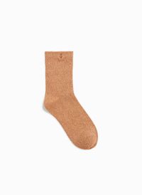 Vanessa Wu - Chaussettes pailletées en coton mélangé - Taille 36/41 - Marron