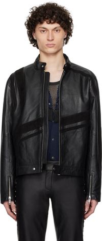 Deadwood Black Hiro Leather Biker Jacket