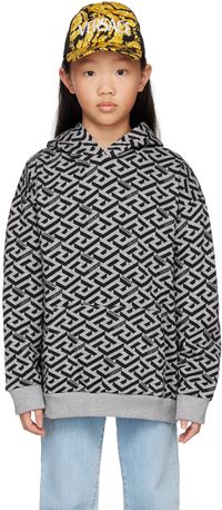 Versace Kids Gray & Black 'La Greca' Hoodie