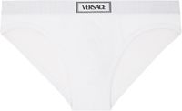 Versace Underwear White 90s Vintage Logo Briefs