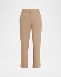 Stretch Cotton Gabardine Crop Cigarette Pants