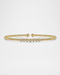 14K Yellow Gold Bujukan Bead and Cluster Diamond Bangle
