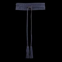 Pablo - Ceinture à nouer en cuir - Taille Unique - Bleu