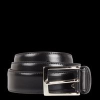 Au Printemps Paris - Ceinture à boucle en cuir - Taille 115 - Noir