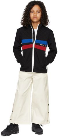 Moncler Enfant Kids Black Inlay Zip-Up Cardigan