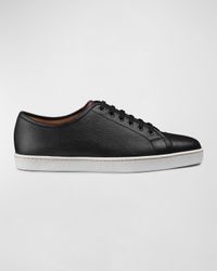 Men's Textured Leather Low-Top Sneakers