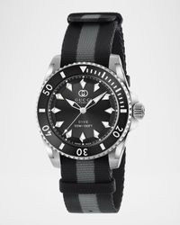 Gucci Dive 40mm Stainless Steel Nylon-Strap Watch