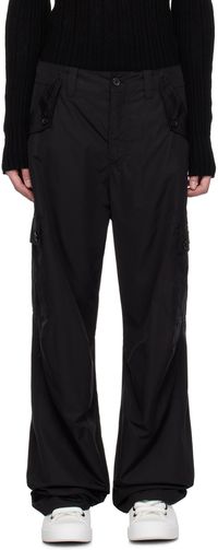 Dolce&Gabbana Pantalon cargo noir à plaque à logo