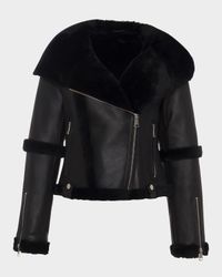 Shearling Lamb Hooded Zip Jacket
