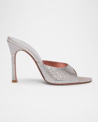 Alexa Crystal Metallic Stiletto Mule Sandals