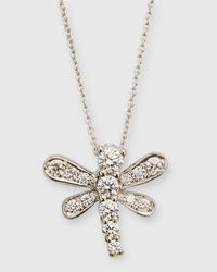 18K White Gold Diamond Dragonfly Necklace