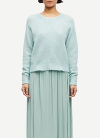 Samsoe Samsoe - Pull col rond en laine mélangée - Taille L - Bleu