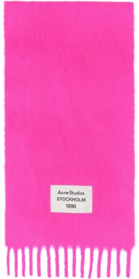 Acne Studios Pink Fringe Alpaca Scarf