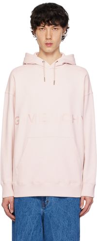 Givenchy Pull à capuche rose à logos brodés
