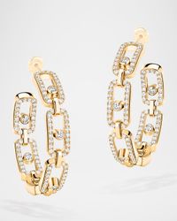 MOVE LINK 18K YELLOW GOLD DIAMOND HOOP EARRINGS