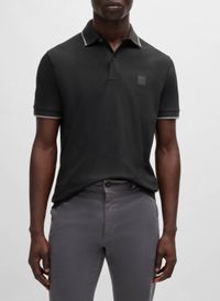Boss - Polo en coton stretch - Taille 3XL - Noir