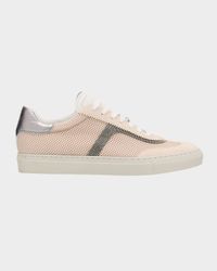 Mesh and Suede T-Toe Sneakers
