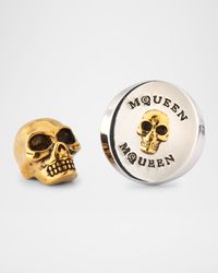 Men's Skull Medallion Earring, Single