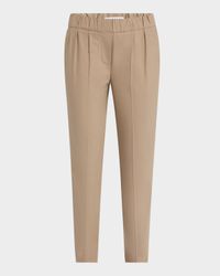 Cotton Slim-Leg Ankle Pull-On Pants