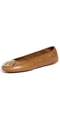 Tory Burch Reva Travel Ballet Flats Pecan Praline/Gold 6