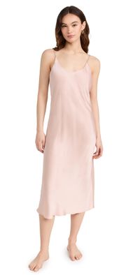 Lunya Washable Silk Slip Dress Delicate Pink XL