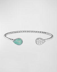 Serpent Boheme 18K White Gold Aquaprase & Diamond Bracelet