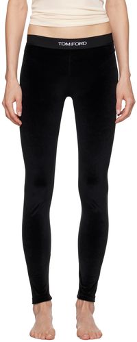 TOM FORD Black Jacquard-Logo Leggings