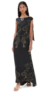 Isla & White Nelda Silk Dress Golden Hour M