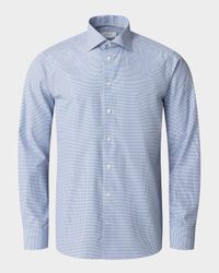 Men's Elevated Contemporary-Fit Twill Check Sport Shirt