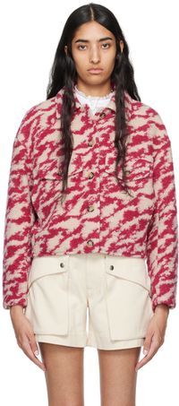 Isabel Marant Etoile Blouson Ferida rose et beige