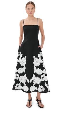 SIMKHAI Annabella Sleeveless Midi Dress Black multi L