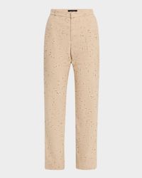 Cropped Slim-Fit Donegal Tweed Trousers