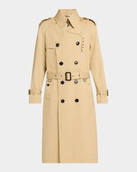 Men's Cotton and Silk Double-Breasted Trench Coat