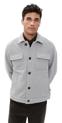 Les Deux Nash Twill Wool Jacket Grey Melange L