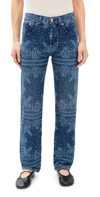 Madewell The Dean Easy Straight Jean Dark Navy Laser Bandana 30