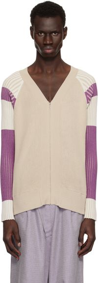 Kiko Kostadinov Cardigan beige et mauve - Inex