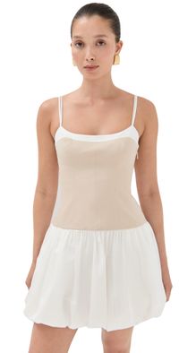 SIMKHAI Fifi Bubble Mini Dress Sand Multi 10