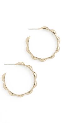 Sophie Blake Selena Scalloped Hoops Gold One Size